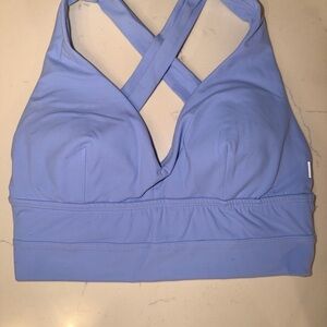 BuffBunny Light Periwinkle Cross-Back Sports Bralette